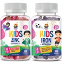 Iron Gummies for Kids & Zink Gummies for Kids. IJzervitaminen met vitamine C. Zink Kauwbare Gummy voor Immune Ondersteuning - Krachtige Natuurlijke Antioxidant Non-GMO Supplement voor kinderen Mannen Vrouw Volwassenen