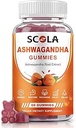 Gummies Ashwagandha, Gummies calmes avec extrait de racine Ashwagandha vitamine D Zinc, supplément Ashwagandha pour équilibre de stress du sommeil, végétalien, non-OGM, sans gluten, 60 comte