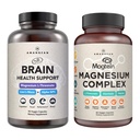 AMANDEAN Premium Brain & Magnesium Bundle: High-Absorptie Magnesium L-Threonate, Glycinate & Malate, USA-Grown Organic Lion Ondersteunt cognitieve gezondheid, focus & slaap