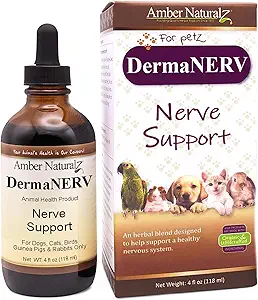 Amber NaturalZ DermaNERV supplément à base de plantes pour les chiens, les chats, les oiseaux, les lapins et les cochons de Guinée