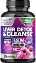 Voorzichtige leverreiniging Detox & Repair Formula - Advanced Lever Ondersteuning Supplement met Silymarin melk distel, Dandelion wortel, Artichoke Extract, Turmeric, Choline, & Beetwortel - 180 Veggie Capsules