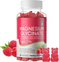 Magnesium Glycinate Gummies 700mg, Suikervrij Magnesium Glycinate, Magnesium Complex Kalium Supplement met Kalium, VitamineD, B6 voor Kalm Ondersteuning & Slaap voor Volwassenen - 60 Raspberry Gummies