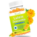 Oogvitaminen Luteïne & Zeaxanthine Gummies, Sugar Free Eye Health Supplementen met bosbes, Astaxanthine - Ondersteuning Blauw licht, visuele functie en maculaire gezondheid - Mango smaak, 60 Tel.