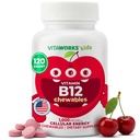 Kids Vitamine B12 1000 mcg Kauwtabletten - Lekkere natuurlijke kersensmaak - Veganistisch, GGO-vrij, Glutenvrij, Nootvrij - Dieetsupplement - Cellular Energy Vitamines voor kinderen - 120 Kauwtabletten