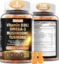 Vitamine D3 5000iu(125mcg) + Vitamine K2(MK7) Gummies met Algen Omega 3 