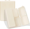 FYY Daily Pill Organizer,7 Compartments Portable Case [Folding Design] Travel Pill Box voor Purse Pocket om vitamines vast te houden, Cod Lever Olie, Complements en Medication-White