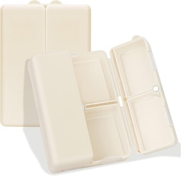 FYY Daily Pill Organizer,7 Compartments Portable Case [Folding Design] Travel Pill Box voor Purse Pocket om vitamines vast te houden, Cod Lever Olie, Complements en Medication-White