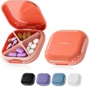 Small Pill Case, Pill Box, Travel Pill Container, Portable, Pocket Pill Case voor Purse, Mini Pill Organizer voor de geneeskunde, Leuke 5 kleuren (rood)