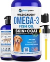 Omega 3 Visolie voor honden - Beter dan Zalmolie voor honden - Hondenvisolie supplement - Verminderen Vergieten & jeuken - Ondersteunt gewrichten, hersenen, hart gezondheid- Hondenhuid en jas supplement - Visolie vloeibaar
