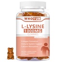 L-Lysine 1000mg Gummies, Kauwbare Lysine Supplement voor volwassenen, Immune Support, Collageen Formation Support, Lemon Flavor, 60 Tellen