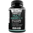 MEGAV-1 Multi-Vitamine, Superfood & Mineraal - Dagelijkse Multivitamine met Probiotica, Digestief Enzyme, Mushroom Complex voor Hartgezondheid, Immune Support, Energie & Uithoudingsvermogen - 90 tabletten