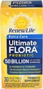 Renew Life Extra Care Digestief Probiotische Capsules, 50 miljard CFU Gegarandeerd, Dagelijks supplement Ondersteunt Immune, Digestief, Respiratoire Gezondheid(1), L. Rhamnosus GG, Dairy, Soy en Glutenvrije, 30 Tellen