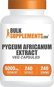 BulkSupplements.com Capsules d'extrait de Pygeum Africanum - Supplément à base de plantes, de Pygeum Bark - Vegan & Gluten Free, 1 Capsule par portion, 240 Capsules de Veg (paquet de 1)
