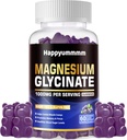Magnesium Glycinate Gummies 1000mg - Suikervrij Magnesium Kalium Supplement met Vitamine D, B6, CoQ10 voor Kalm Mood & Slaap Ondersteuning - 60 Blueberry Gummies