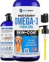 Omega 3 Visolie voor honden - Beter dan Zalmolie - Hondenvisolie supplement te verminderen Vergieten & Jeuken - Ondersteunt gewrichten, hersenen, en hart gezondheid - huid en jas supplement - vloeibare visolie