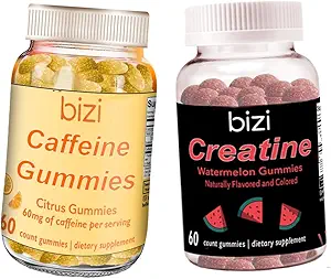 Bizi Super Workout Bundel, Creatine en Cafeïne Gummies voor energie en herstel