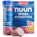 Nuun Sport Electrolyt tabletten met Magnesium, Calcium, Kalium, Chloride en Natrium, Glutenvrij & Vegan, Citrus Fruit, 8 Pack (80 Servings Totaal)