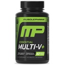 Muscle Pharm Essentials Multi-V+, Multi-Vitamine van de atleet, Verbeterde Energie, Performance & Immune Health, Dagelijks Multivitamine voor mannen & vrouwen met mineralen Plus Probiotica, 90 tabletten, 30 porties