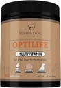 OptiLife Honden Multivitamine Poeder - Volwassen Honden Multivitamine met Probiotica, Allergie Ondersteuning, Gezamenlijke Ondersteuning, Huid & Coat Ondersteuning - Honden Vitaminen en Supplementen - Multivitamine voor Honden (60 Servers)
