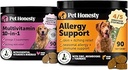 10 en 1 Multivitamine + Allergy Support Soft Chew Supplement Bundle - Skin & Saisonnier Pollen Allergies - Démangeaison pour les chiens - Joint, Digestion, Coeur, Peau, Coat & Immune Support Vitamine