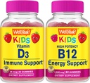 WellYeah Vitamine D3 Kids + Vitamine B12 Kids, Gummies Bundle - Grote Proeverij, Vitamine Supplement, Glutenvrij, GGO-vrij, Kauwbare Gummy