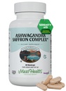 Ashwagandha Suppléments Complexe avec Safran – 600mg Ashwagandha Capsules & 30mg Extrait Safran pour le soulagement du stress, l'humeur et le calme – Kosher, 60 Capsules