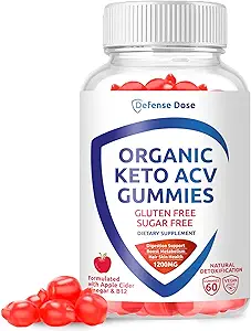 Biologische Keto ACV Gummies - Gluten & Sugar Free Pro Active Apple Cider Vinegar Supplement voor vrouwen mannen (1200MG)