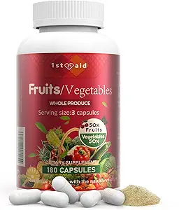1e Hulp Fruit-Veggies Supplement-Capsules Home-Essential Dietary-Supplements - 180Count Whole Food Fruit Groenten Gemengde voedingssupplementen voor volwassenen