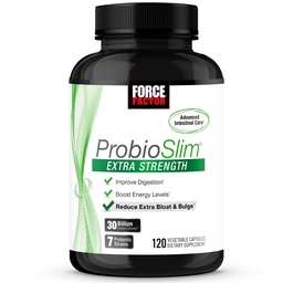 FORCE FACTOR ProbioSlim Extra Strength Probiotica voor vrouwen en mannen met 30 miljard CFU Probiotica voor Digestieve Gezondheid, Opgeblazen Hulp en Gut Health, met Prebiotic Fiber, 120 Capsules