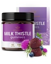 HERBAMAMA Lait Thistle Supplément - 1500mg Lait Thistle Semence Gummies pour le nettoyage du foie - Vegan, non-OGM Liver Support avec Silybum Marianum - 60 Pectines à base de bleuets aromatisées