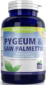 Pygeum et Saw Palmetto 200 Capsules - 100mg Pygeum et 320mg Saw Palmetto - Hommes Santé - Prostate & Urinary Health Supplément
