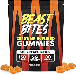 Beastbites - Creatine Infused Gummies - 5g Creapure Creatine Monohydraat per portie - NSF Gecertificeerd voor Sport - 30 porties