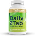 Daily2Tab - Alles wat je nodig hebt Multivitamine Plus Multiminerale formule. 26 essentiële voedingsstoffen voor vrouwen en mannen, 60 tabletten