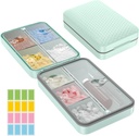 Restree Weekly Pillen Organisator, Magnetische Vocht Proof Pillen Case, Grote Capaciteit Reizen Pillen Box met Inner Clear Lid voor Vitaminen, Supplementen, en Dagelijkse Medicijnen 8 Compartiment (Groen)