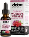 Balance hormonale pour les femmes et le soulagement des PMS - Suppléments de balance hormonale biologique pour les femmes gouttes liquides et soutien de la période de crampe menstruelle - Feuille de framboise, Chasteberry, Supplément Cohosh noir 1 Oz