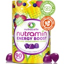 NUTRAMIN Energie Boost Vitamine Gummy - Skip The Coffee & Boost Your Energy, Cafeine-Free, Sugar-Free, Vegan, B12, Green Tea, Ashwagandha, Garcinia Cambogia, Raspberry Adaptogen - 90 ct