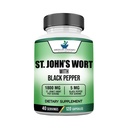 American Standard Suppléments Saint-Jean Wort 1800mg par portion avec extrait de poivre noir - végétalien, sans gluten, sans OGM, 120 capsules, 40 portions