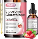 Liposomale Glutathion Liquid Drops, Glutathion Liquid Supplement, Actieve vorm L- Glutathion, met vitamine C, Lever Detox, Antioxidant voor Anti-Aging, Immune & Cleansing, Aardbei smaak, 2 FL.OZ