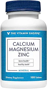 Calcium, magnesium en zink met vitamine D - Ondersteunt gezonde botten en tanden (100 tabletten)