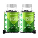 Vitamatic 2 Packs Sugar Free Moringa Gummies- 10000 mg Equivalent per portie (vanaf 50:1 Extract 200 mg)- Complete Green Superfood 20X Extract - 60 Pectin Based Gummies