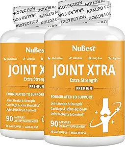 NuBest joint Xtra - Supplément de soutien conjoint - Formule de santé conjointe avec triple force articulaire - Glucosamine, Chondritine, Turmeric, MSM et Boswellia pour la santé conjointe et la santé du cartilage (Pack 2)