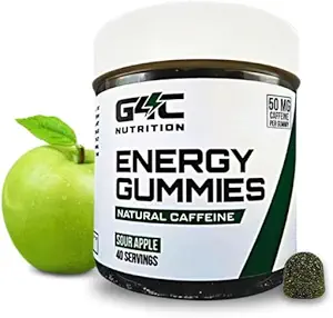 G4C Energy Gummies, 50mg Natural Caffeine per Gummy, Organic Guayusa, Energy Gummies with Caffeine, Sour Apple Flavor (40ct)