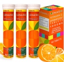 Vitamine C Bruistabletten 1000mg met Magnesium Zink Vitamine E & Kalium Vitamine C Efervescente 60 Tabellen 3 Pack Vitamine C