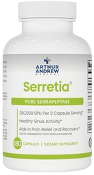 Arthur Andrew Medical, Serretia, Serrapeptase Formule voor spier- en sinusondersteuning, 180 capsules