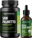 HAVASU NUTRITION Stingerende Nettle Leaf Extract vloeibare druppels (60 porties) & Saw Palmetto Capsules (100 porties)