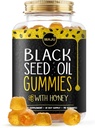 MAJU's Black Seed Oil Gummies met honing 90ct, 500mg BSO Gummy, Black Cumin Seed Nigella Sativa Oil, Cold-Pressed, Potent Formula, 90ct