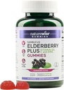 NatureWise Sambucus Vlierbes Gummies - Immune Support Supplement for Kids Ages 4+ & Adults with Vitamin C, D3, Zink - Vlierbessen Equivalent aan 3520mg - Vegan, Non-GMO - 60 Count[30-Day Supply]
