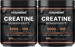 NatureBell 2 Pack Creatine Monohydraat Poeder 500g, 5.000mg Per Serveersel 