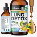 BIO KRAUTER gouttes de désintoxication pulmonaire - Pur Vegan Lung Cleanse Liquid Form 4 Fl.Oz 56 jours d'approvisionnement - Mélange Mullein, Elderberry, Sting Nettle, Ginseng & Angelica Extraits - Support respiratoire