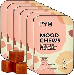PYM Berry Mood Kauwt Ondersteuning voor stress, zorgen & Overwelm, 120 Graaf 